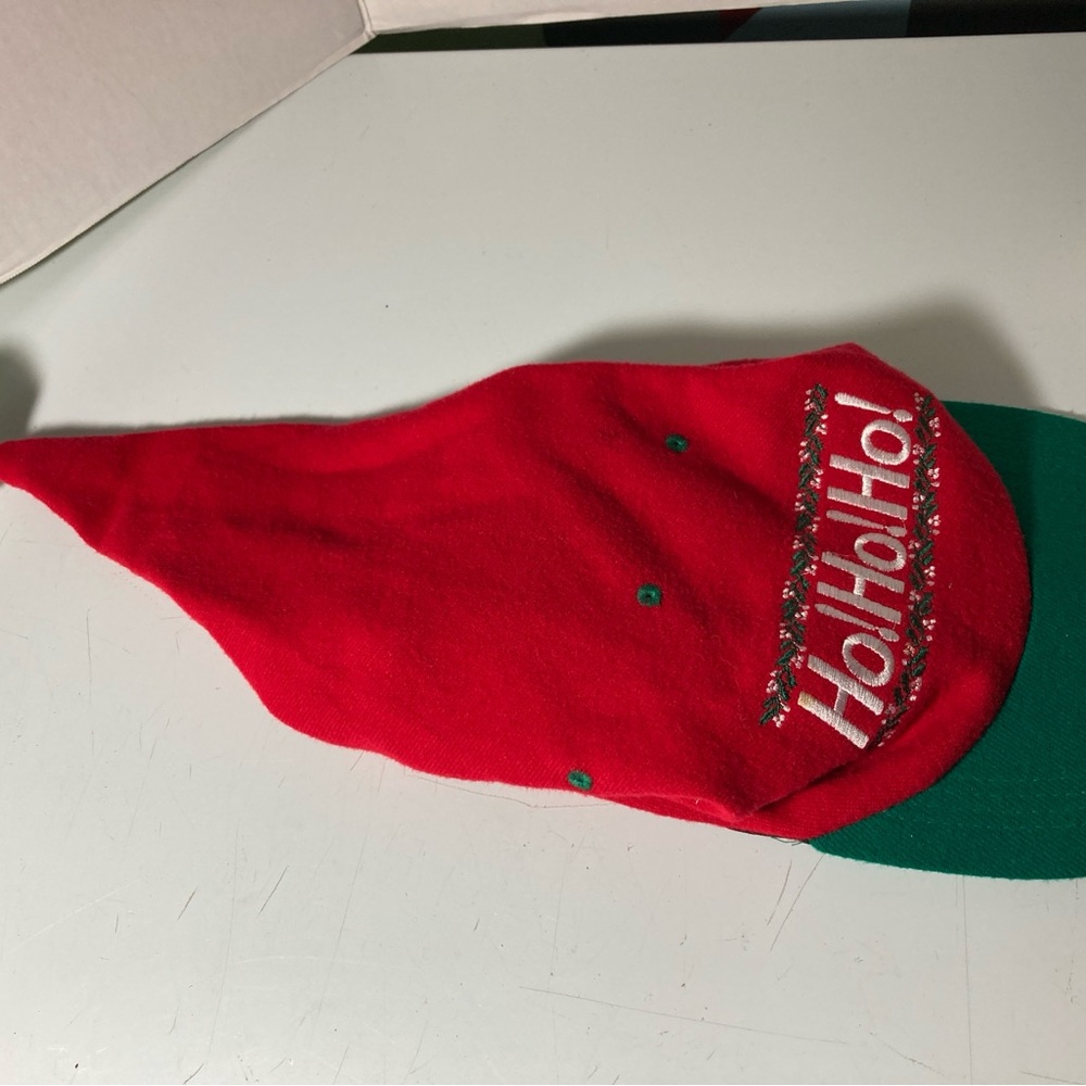 Vintage Festive Red and Green Ho Ho Ho Hat - Picture 8 of 9